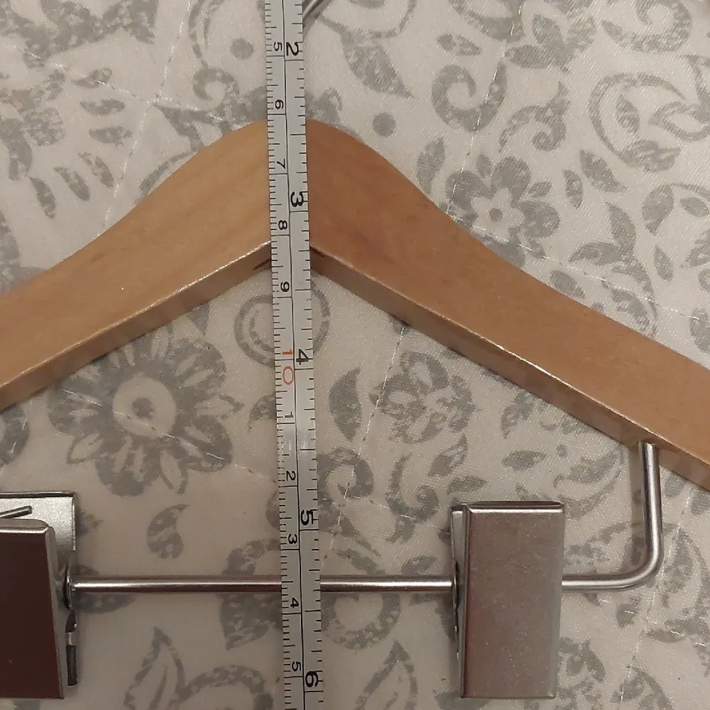 Source Unknown Wooden Clothes Hangers with Metal Clips - Natural Wood and Silver